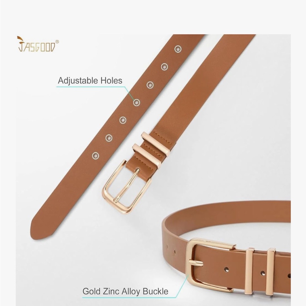 Women's Tan Belt with Gold Buckle